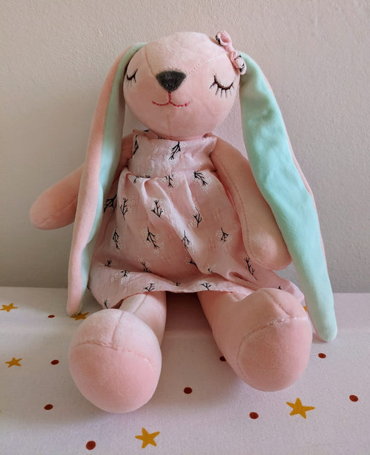 Peluche lapin rose